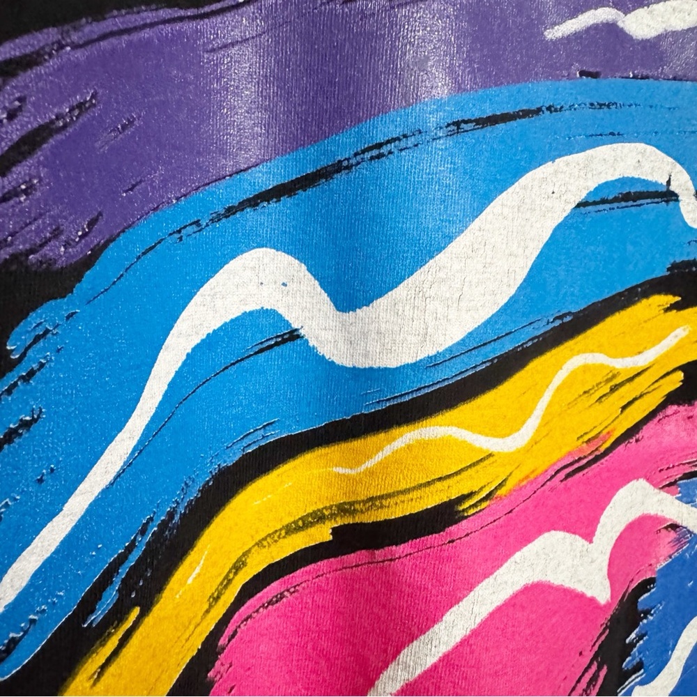 Vintage 90s Jacques Moret Single Stitch Colorful Graphic Tee Shirt - Picture 5 of 13